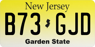 NJ license plate B73GJD