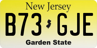 NJ license plate B73GJE