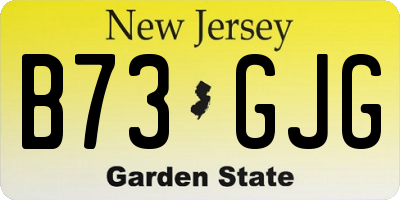 NJ license plate B73GJG