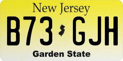 NJ license plate B73GJH