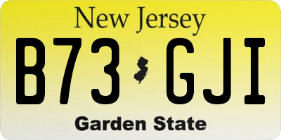 NJ license plate B73GJI