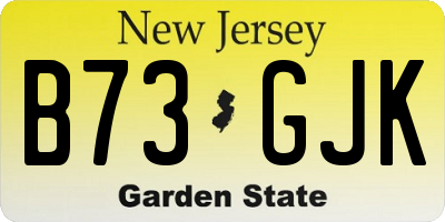 NJ license plate B73GJK