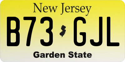 NJ license plate B73GJL