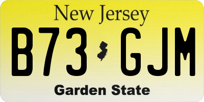 NJ license plate B73GJM