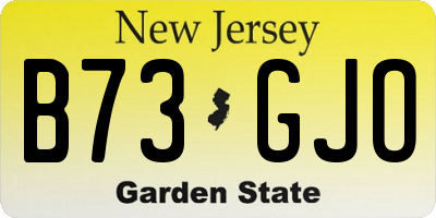 NJ license plate B73GJO