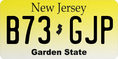 NJ license plate B73GJP