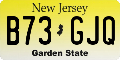 NJ license plate B73GJQ