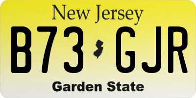 NJ license plate B73GJR