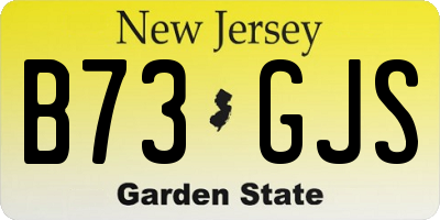 NJ license plate B73GJS