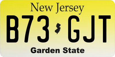 NJ license plate B73GJT