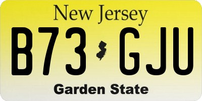 NJ license plate B73GJU