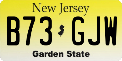 NJ license plate B73GJW