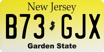 NJ license plate B73GJX
