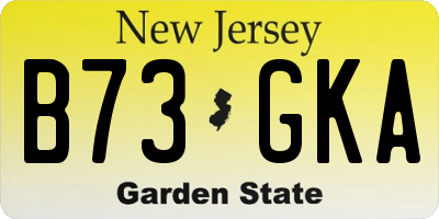 NJ license plate B73GKA