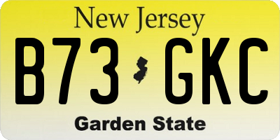 NJ license plate B73GKC