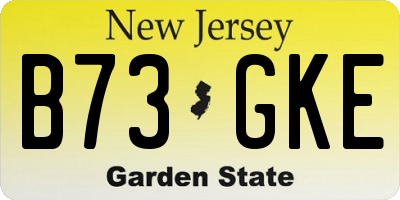 NJ license plate B73GKE