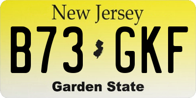 NJ license plate B73GKF