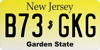 NJ license plate B73GKG