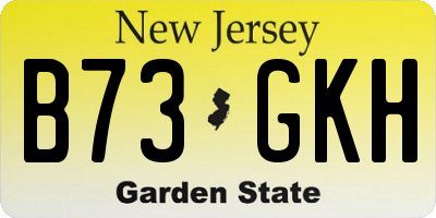 NJ license plate B73GKH
