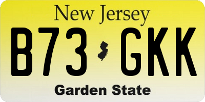 NJ license plate B73GKK