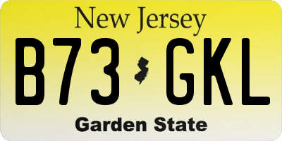 NJ license plate B73GKL