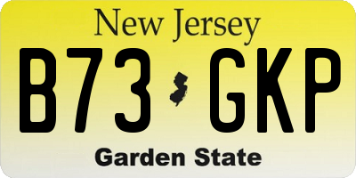 NJ license plate B73GKP