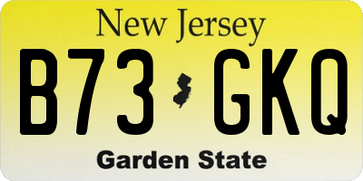 NJ license plate B73GKQ