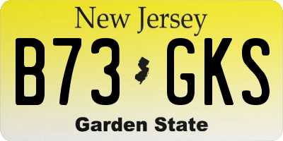 NJ license plate B73GKS