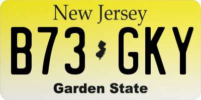 NJ license plate B73GKY