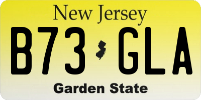 NJ license plate B73GLA