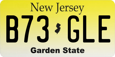 NJ license plate B73GLE