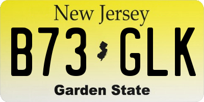 NJ license plate B73GLK