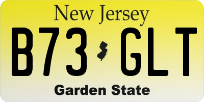 NJ license plate B73GLT