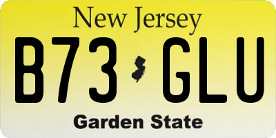 NJ license plate B73GLU