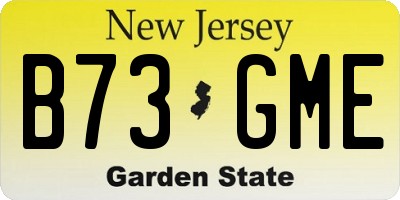 NJ license plate B73GME