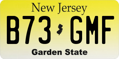 NJ license plate B73GMF