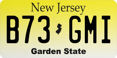 NJ license plate B73GMI
