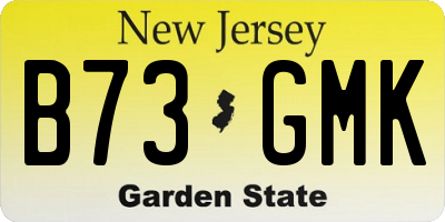 NJ license plate B73GMK