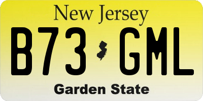 NJ license plate B73GML