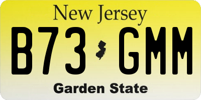 NJ license plate B73GMM