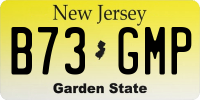 NJ license plate B73GMP