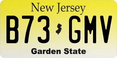 NJ license plate B73GMV