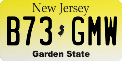 NJ license plate B73GMW
