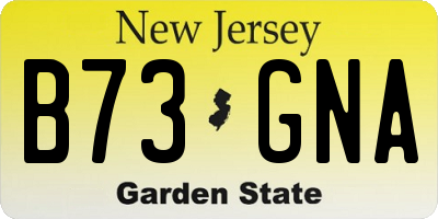 NJ license plate B73GNA