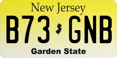 NJ license plate B73GNB