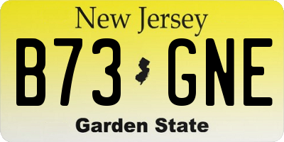 NJ license plate B73GNE