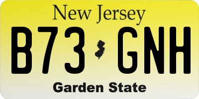 NJ license plate B73GNH
