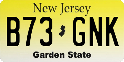 NJ license plate B73GNK