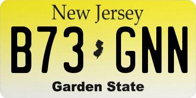 NJ license plate B73GNN
