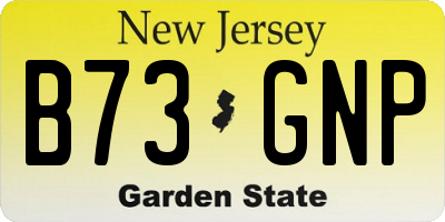 NJ license plate B73GNP